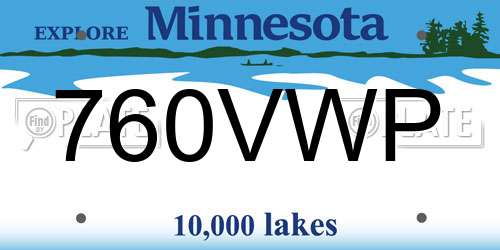 760VWP Minnesota License Plate