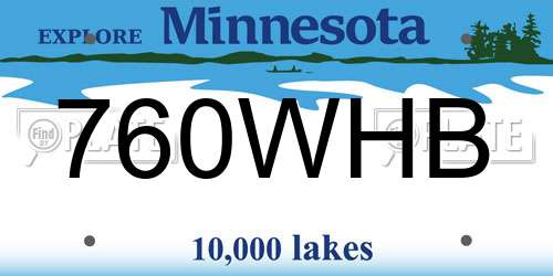 760WHB Minnesota License Plate
