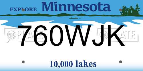 760WJK Minnesota License Plate