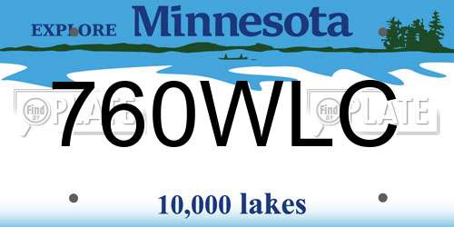 760WLC Minnesota License Plate