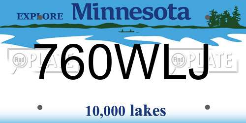 760WLJ Minnesota License Plate