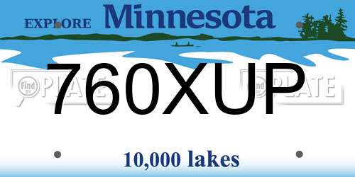 760XUP Minnesota License Plate