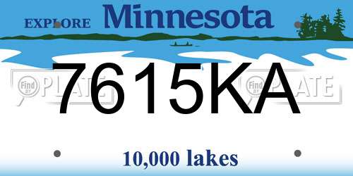 7615KA Minnesota License Plate