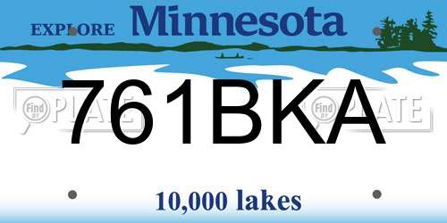 761BKA Minnesota License Plate