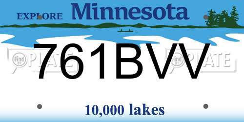 761BVV Minnesota License Plate