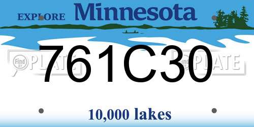 761C30 Minnesota License Plate