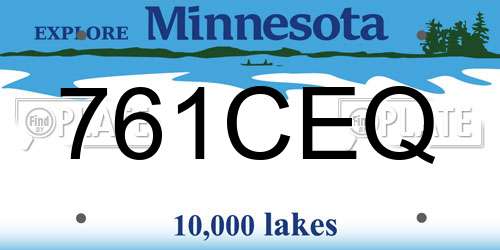 761CEQ Minnesota License Plate