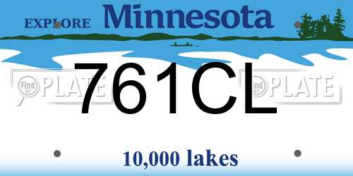 761CL Minnesota License Plate