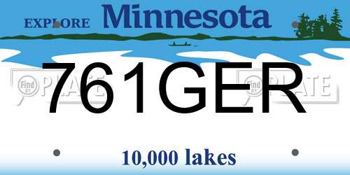 761GER Minnesota License Plate