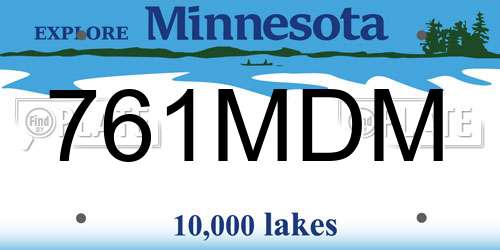 761MDM Minnesota License Plate