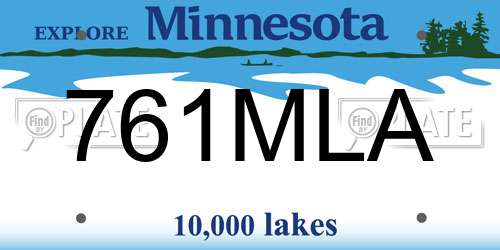 761MLA Minnesota License Plate