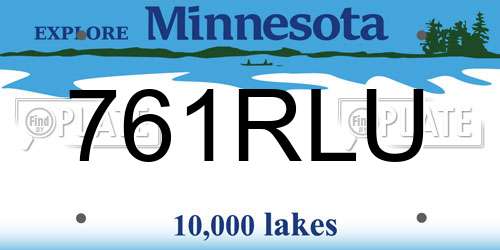 761RLU Minnesota License Plate