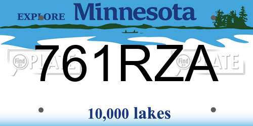 761RZA Minnesota License Plate
