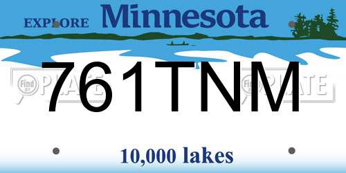 761TNM Minnesota License Plate