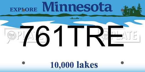 761TRE Minnesota License Plate