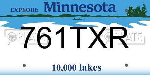 761TXR Minnesota License Plate