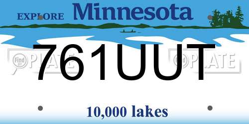 761UUT Minnesota License Plate