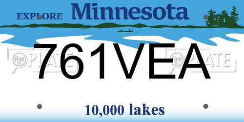 761VEA Minnesota License Plate