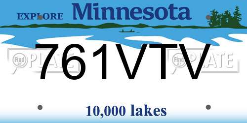 761VTV Minnesota License Plate