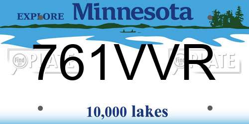 761VVR Minnesota License Plate