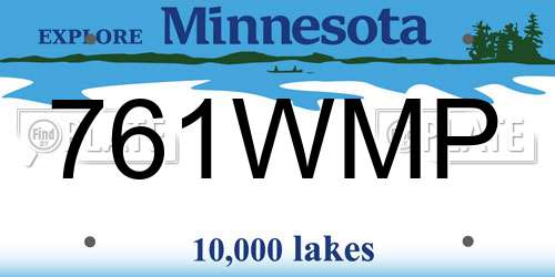 761WMP Minnesota License Plate