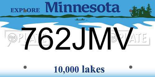 762JMV Minnesota License Plate