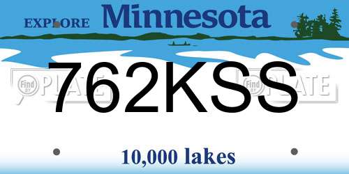 762KSS Minnesota License Plate