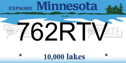762RTV Minnesota License Plate