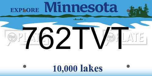 762TVT Minnesota License Plate