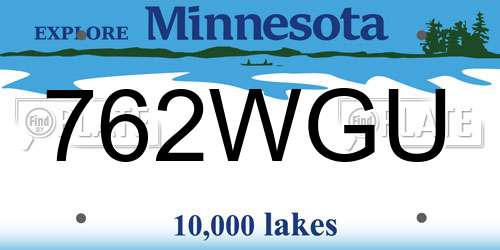 762WGU Minnesota License Plate