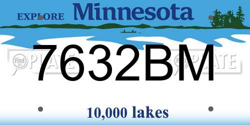 7632BM Minnesota License Plate