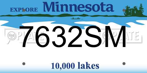 7632SM Minnesota License Plate