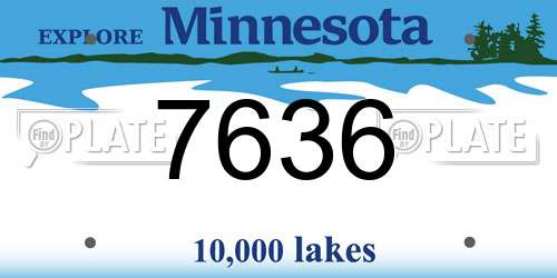 7636 Minnesota License Plate