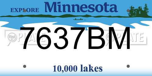 7637BM Minnesota License Plate