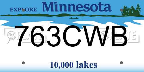 763CWB Minnesota License Plate