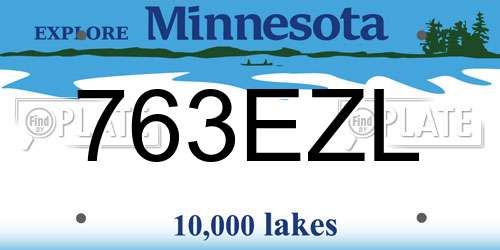 763EZL Minnesota License Plate