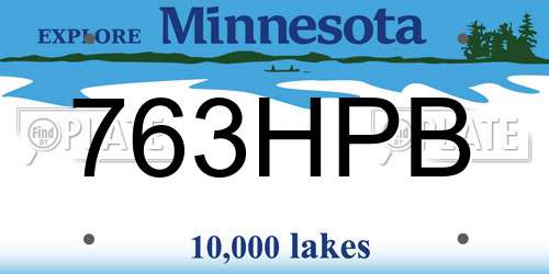 763HPB Minnesota License Plate