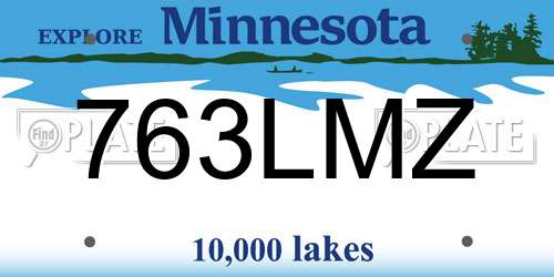 763LMZ Minnesota License Plate