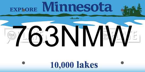 763NMW Minnesota License Plate