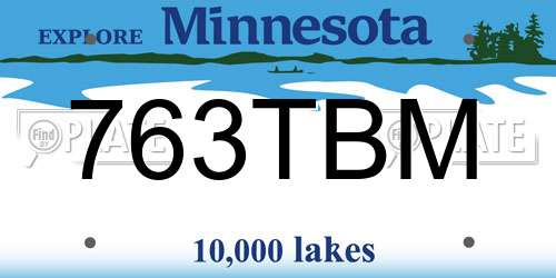 763TBM Minnesota License Plate