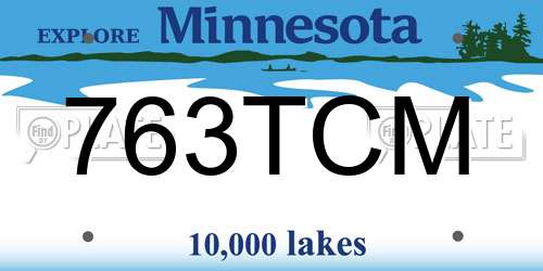 763TCM Minnesota License Plate