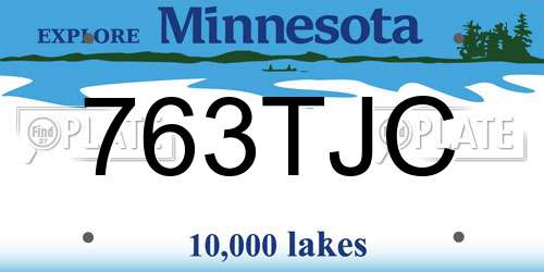 763TJC Minnesota License Plate