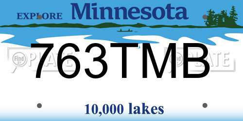 763TMB Minnesota License Plate