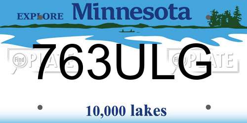 763ULG Minnesota License Plate