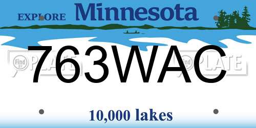 763WAC Minnesota License Plate