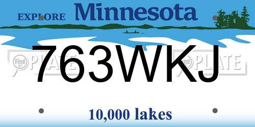 763WKJ Minnesota License Plate