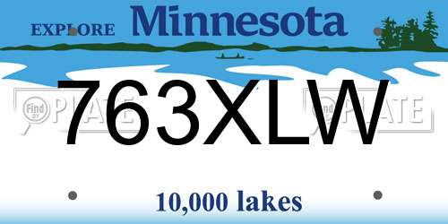 763XLW Minnesota License Plate