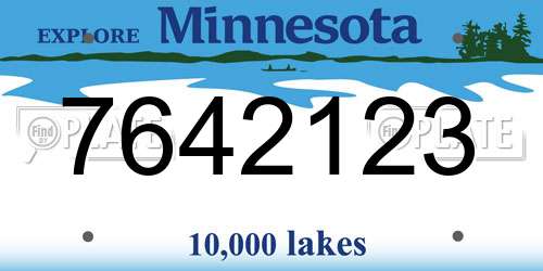 7642123 Minnesota License Plate