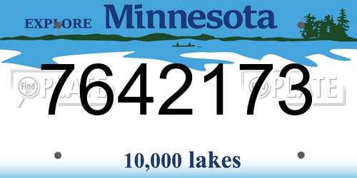 7642173 Minnesota License Plate