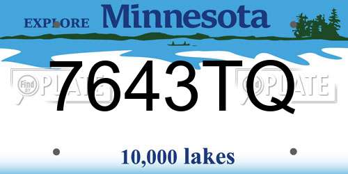 7643TQ Minnesota License Plate